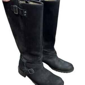 "LL BEAN", Black ,Suede Boots, Full Zip, Size 7W, Cowgirl, Farm‎ Girl, Outdoors